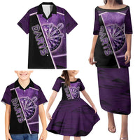 Personalized Darts Family Matching Puletasi and Hawaiian Shirt Galaxy Style Purple - Wonder Print Shop