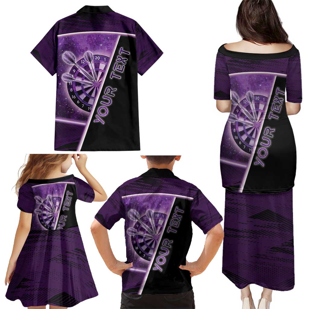 Personalized Darts Family Matching Puletasi and Hawaiian Shirt Galaxy Style Purple - Wonder Print Shop