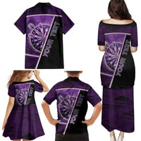 Personalized Darts Family Matching Puletasi and Hawaiian Shirt Galaxy Style Purple - Wonder Print Shop