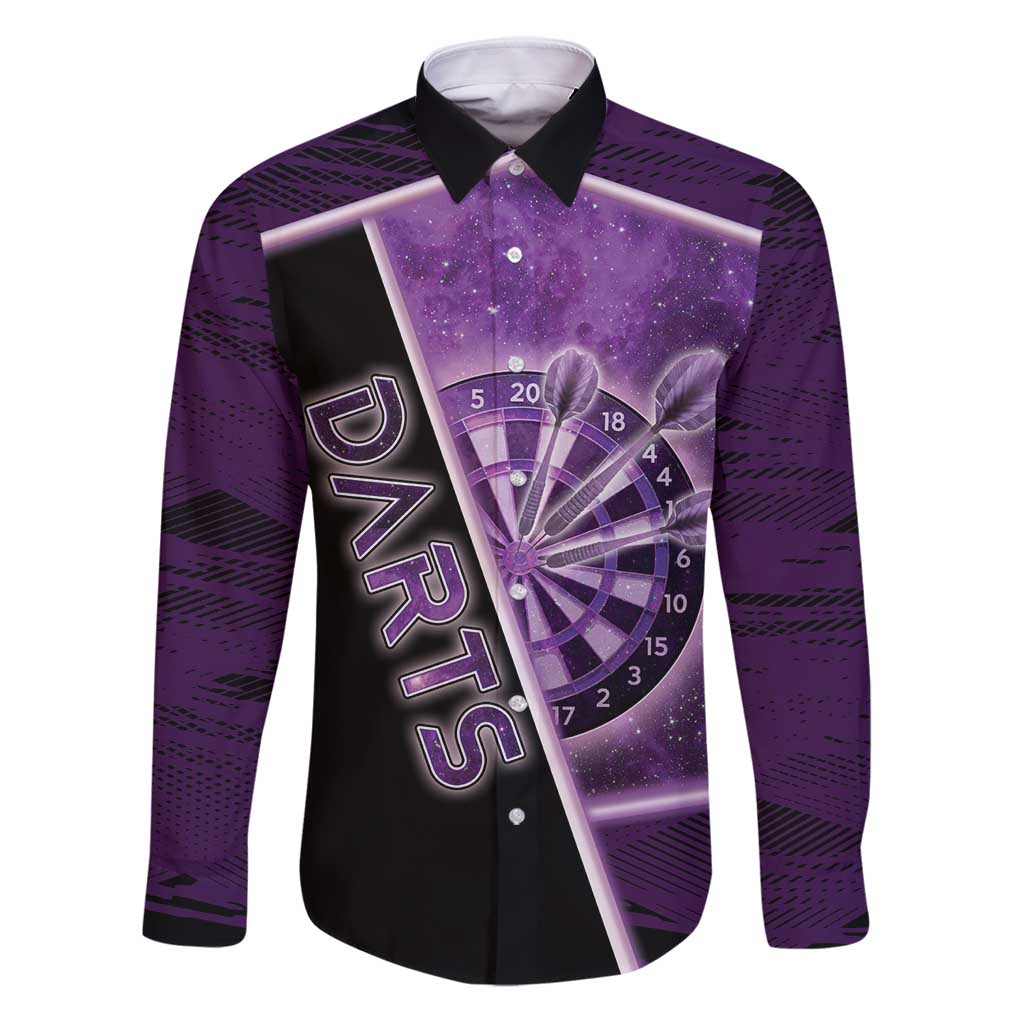 Personalized Darts Family Matching Puletasi and Hawaiian Shirt Galaxy Style Purple - Wonder Print Shop