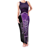 Personalized Darts Family Matching Tank Maxi Dress and Hawaiian Shirt Galaxy Style Purple - Wonder Print Shop