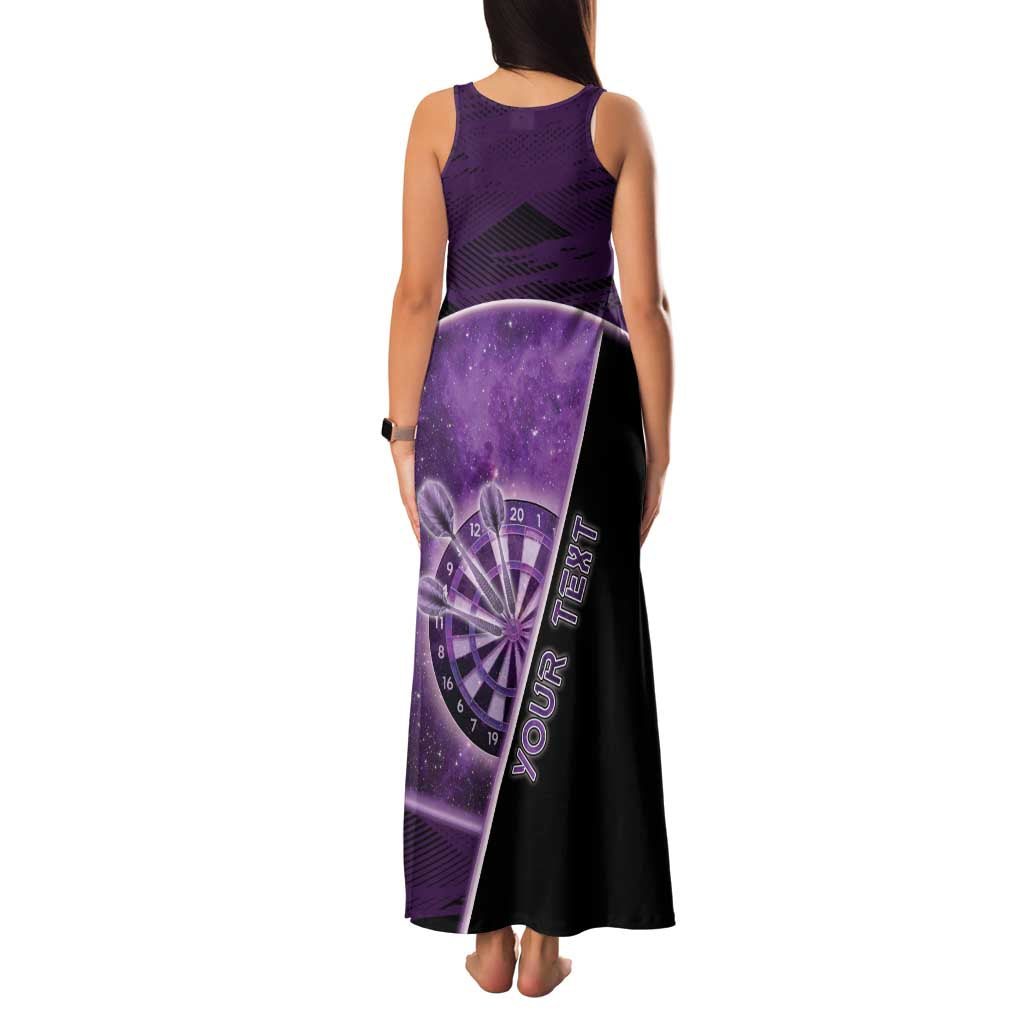 Personalized Darts Family Matching Tank Maxi Dress and Hawaiian Shirt Galaxy Style Purple - Wonder Print Shop