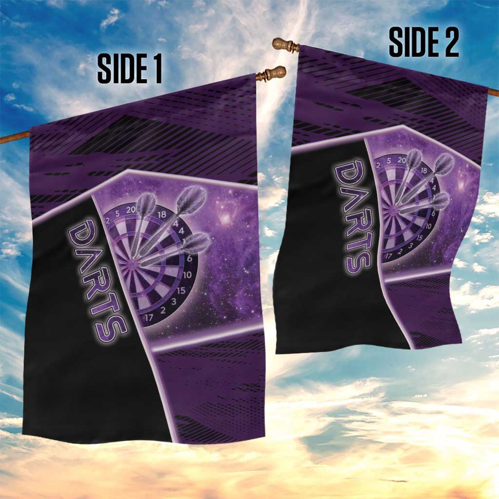 Darts Garden Flag Galaxy Style Purple - Wonder Print Shop