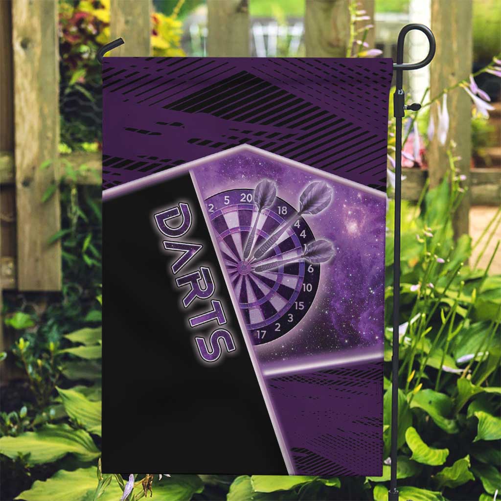 Darts Garden Flag Galaxy Style Purple - Wonder Print Shop