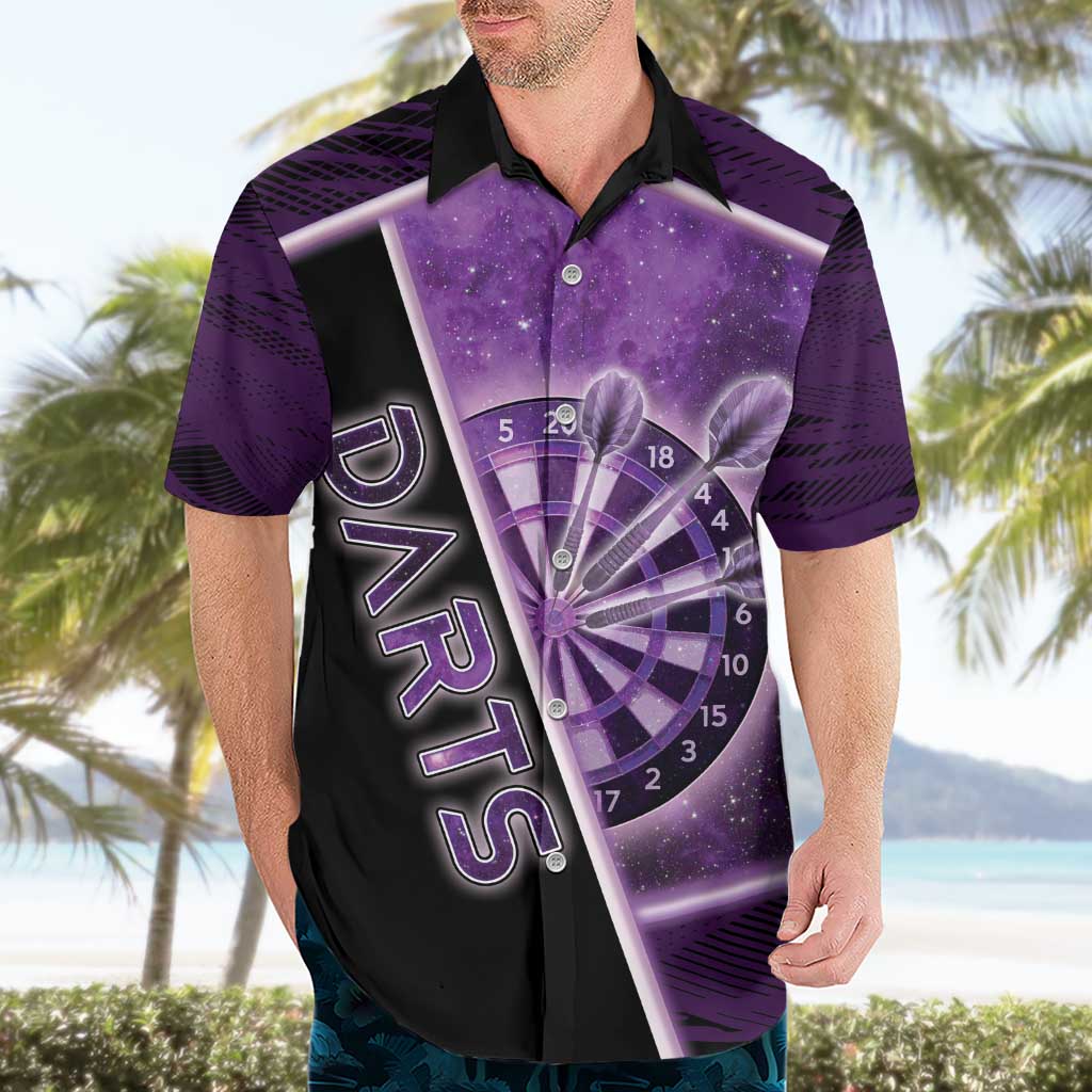 Personalized Darts Hawaiian Shirt Galaxy Style Purple - Wonder Print Shop