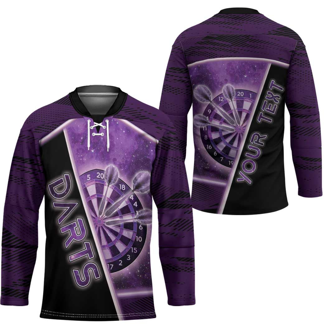 Personalized Darts Hockey Jersey Galaxy Style Purple - Wonder Print Shop