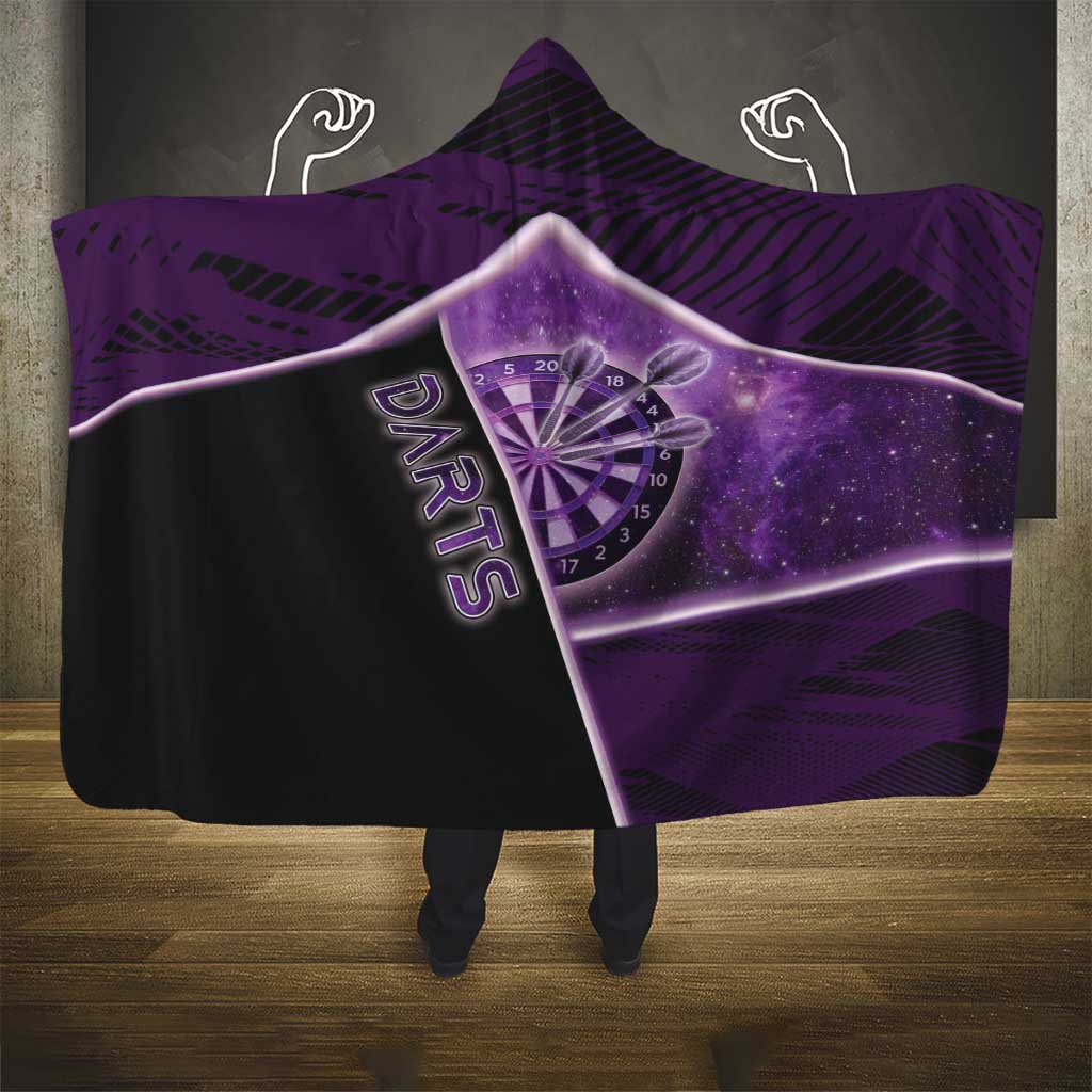 Darts Hooded Blanket Galaxy Style Purple - Wonder Print Shop