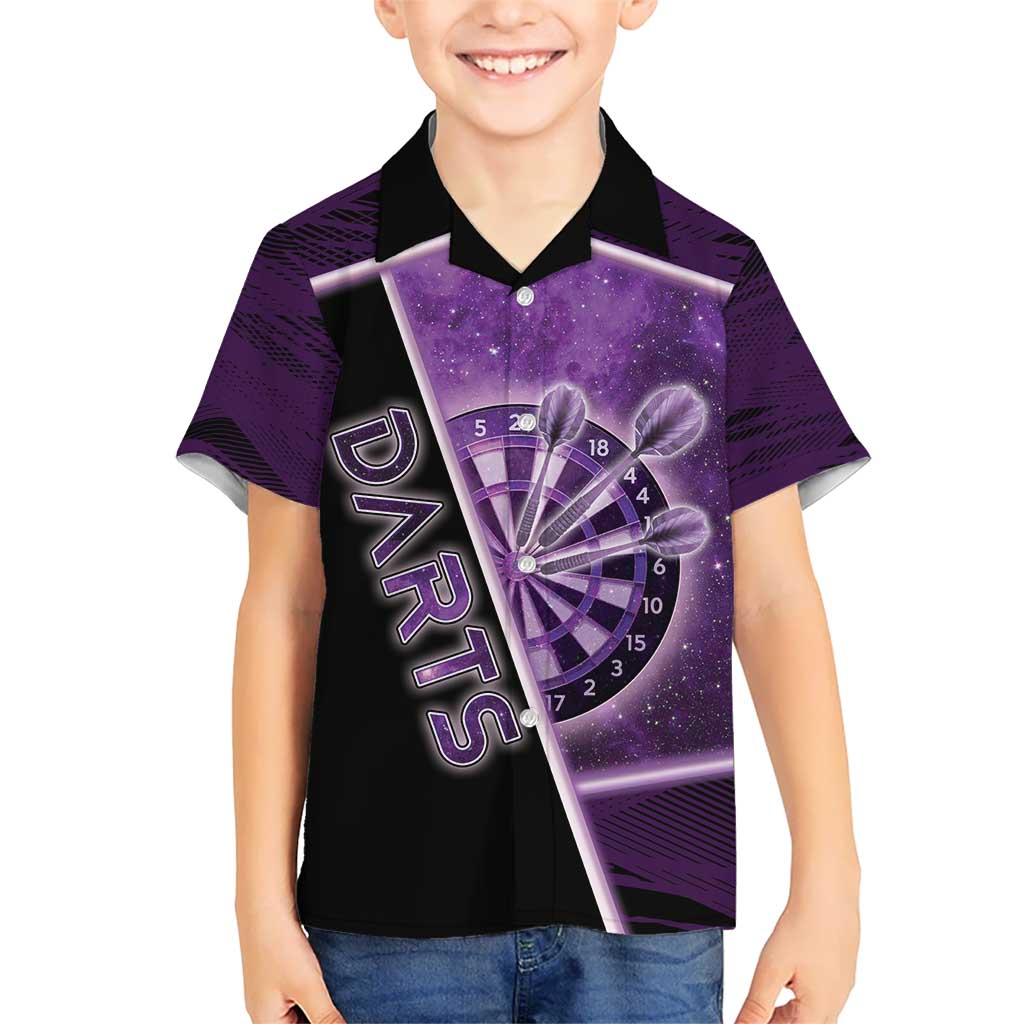 Personalized Darts Kid Hawaiian Shirt Galaxy Style Purple - Wonder Print Shop