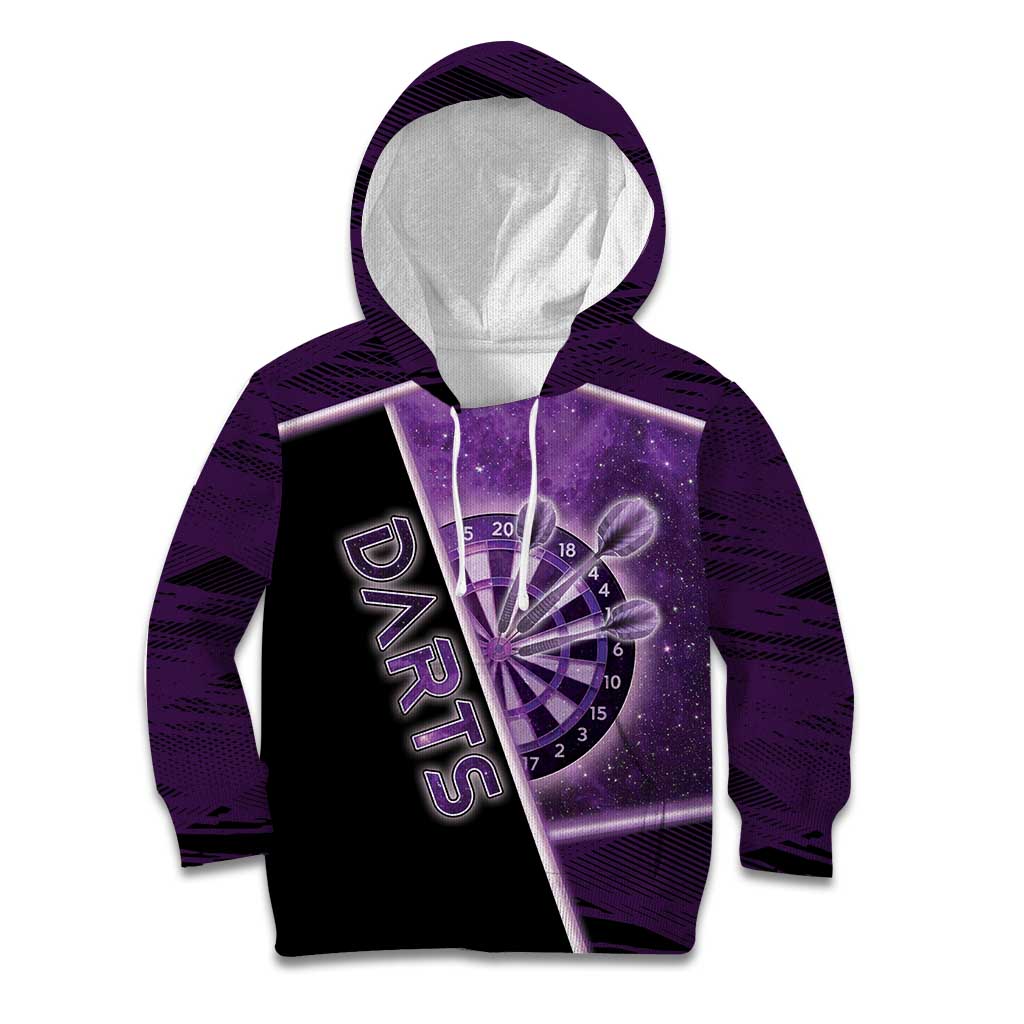 Personalized Darts Kid Hoodie Galaxy Style Purple - Wonder Print Shop