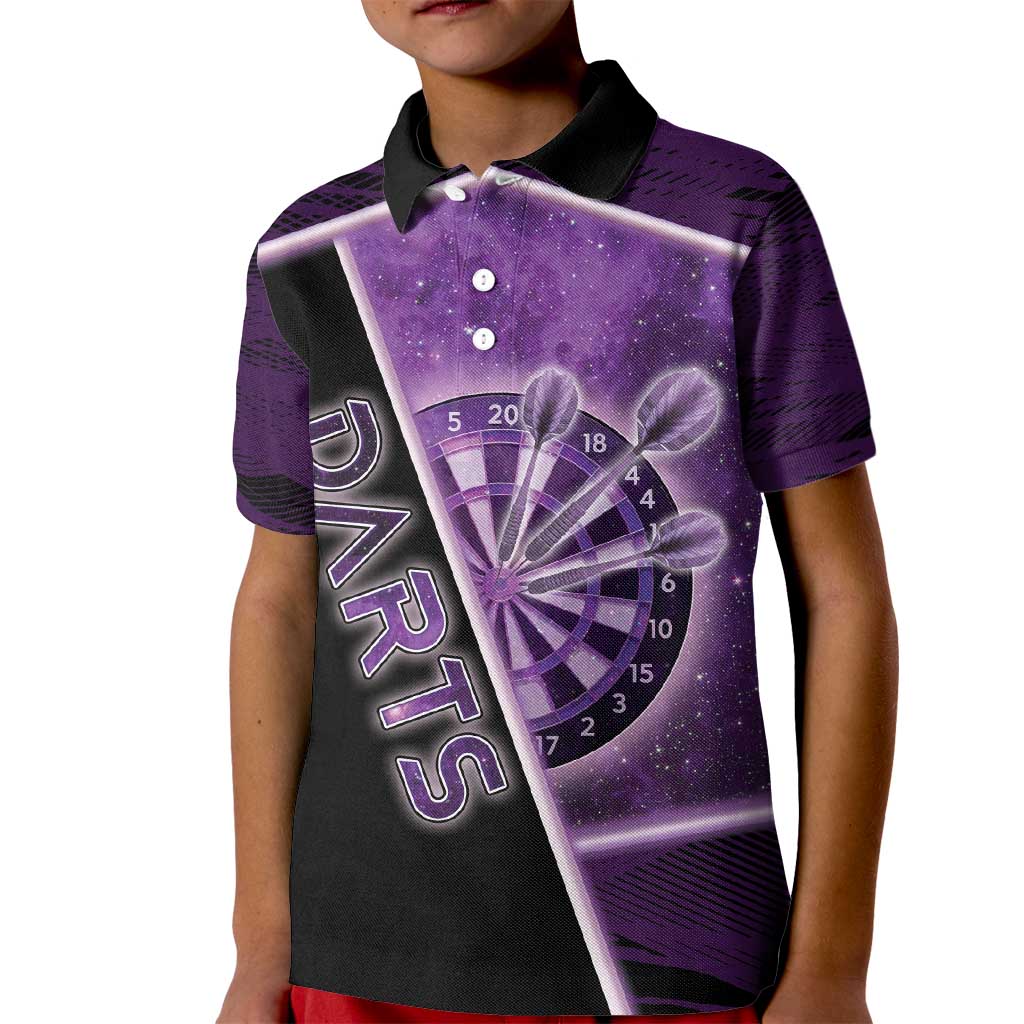 Personalized Darts Kid Polo Shirt Galaxy Style Purple - Wonder Print Shop