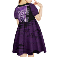 Personalized Darts Kid Short Sleeve Dress Galaxy Style Purple - Wonder Print Shop