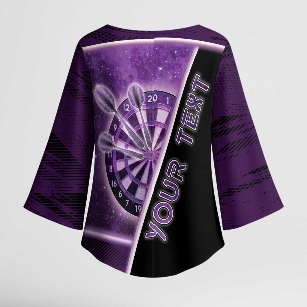 Personalized Darts Kimono Sleeve Blouse Galaxy Style Purple - Wonder Print Shop