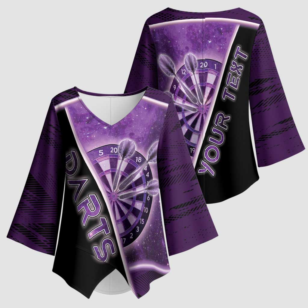 Personalized Darts Kimono Sleeve Blouse Galaxy Style Purple - Wonder Print Shop