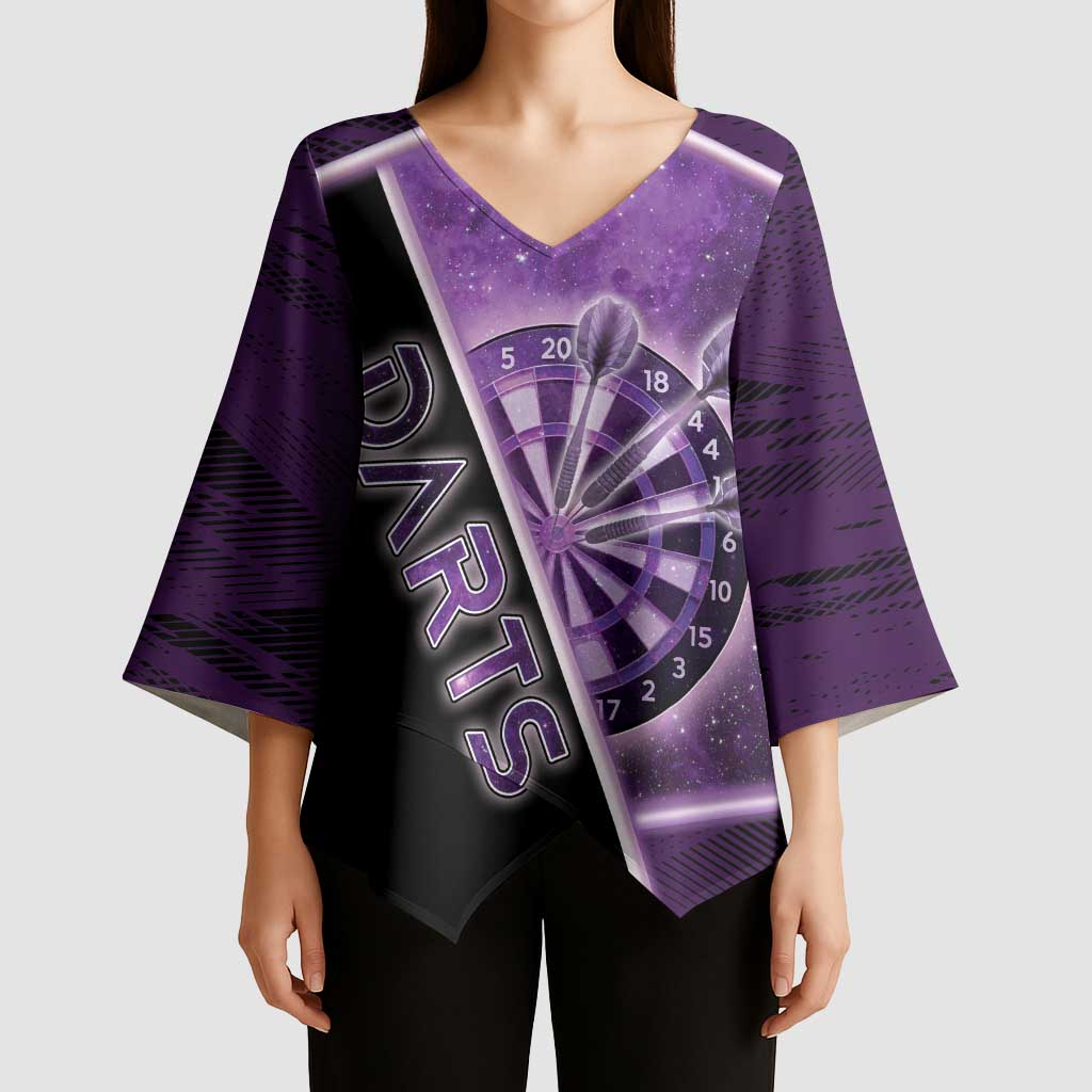 Personalized Darts Kimono Sleeve Blouse Galaxy Style Purple - Wonder Print Shop