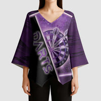 Personalized Darts Kimono Sleeve Blouse Galaxy Style Purple - Wonder Print Shop