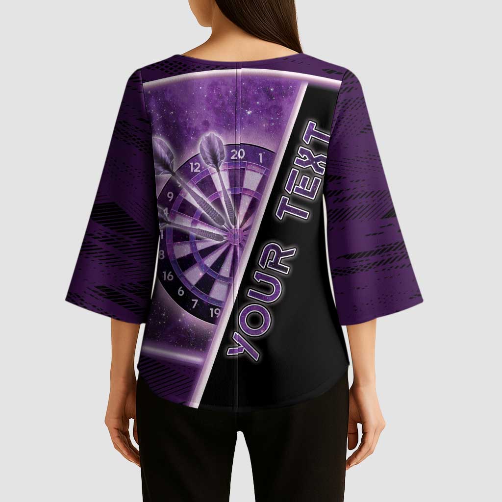 Personalized Darts Kimono Sleeve Blouse Galaxy Style Purple - Wonder Print Shop