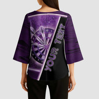 Personalized Darts Kimono Sleeve Blouse Galaxy Style Purple - Wonder Print Shop