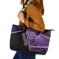 Darts Leather Tote Bag Galaxy Style Purple - Wonder Print Shop
