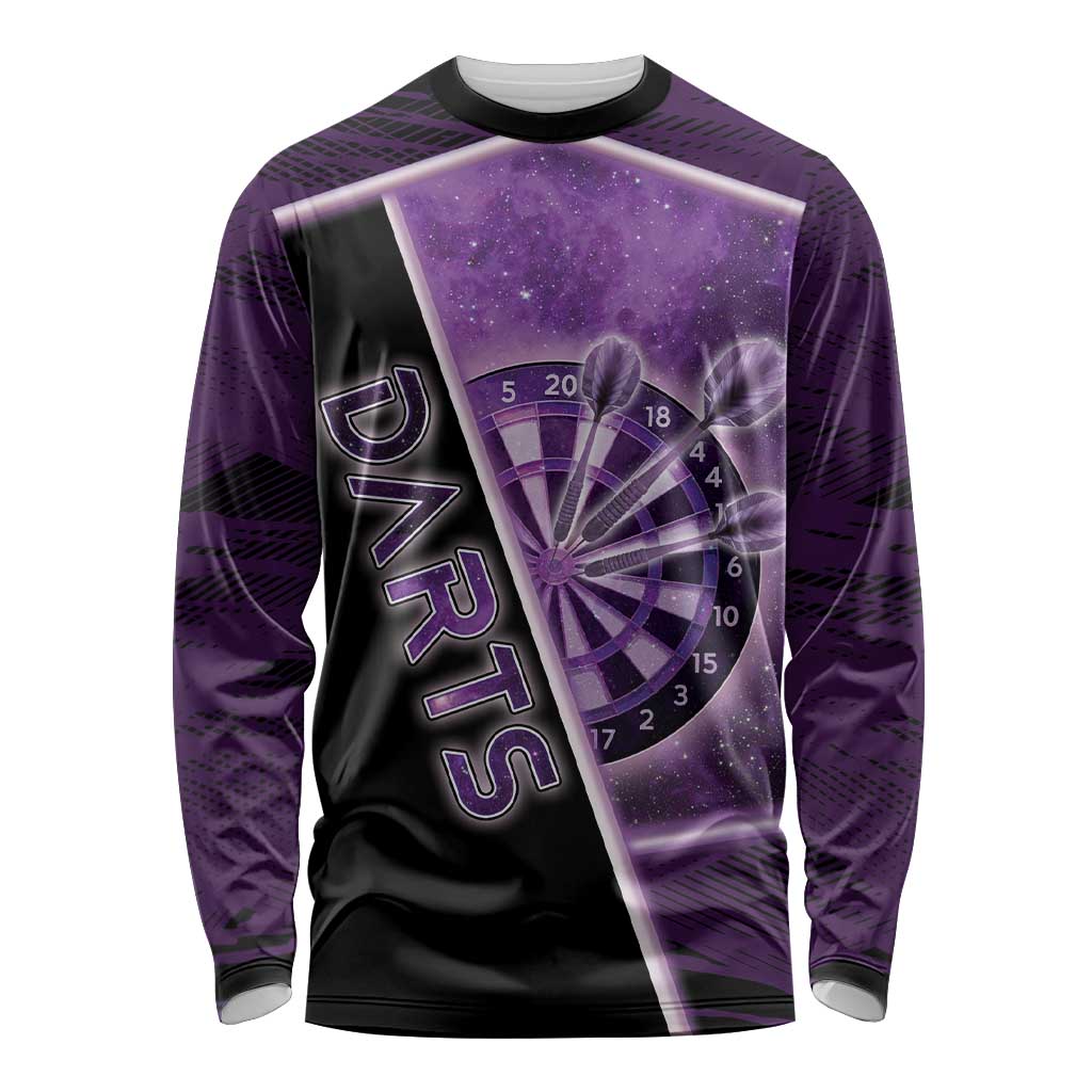 Personalized Darts Long Sleeve Shirt Galaxy Style Purple - Wonder Print Shop