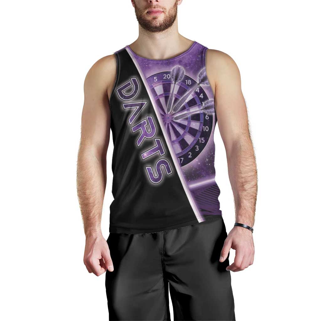 Personalized Darts Men Tank Top Galaxy Style Purple - Wonder Print Shop