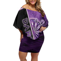 Personalized Darts Off Shoulder Short Dress Galaxy Style Purple - Wonder Print Shop