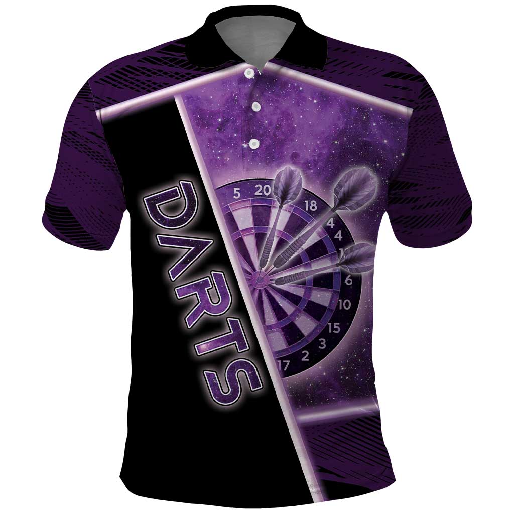 Personalized Darts Polo Shirt Galaxy Style Purple - Wonder Print Shop
