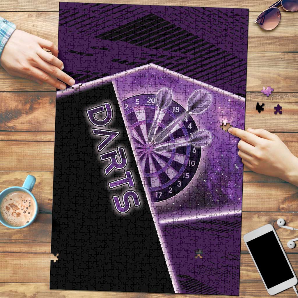 Darts Puzzle Galaxy Style Purple - Wonder Print Shop