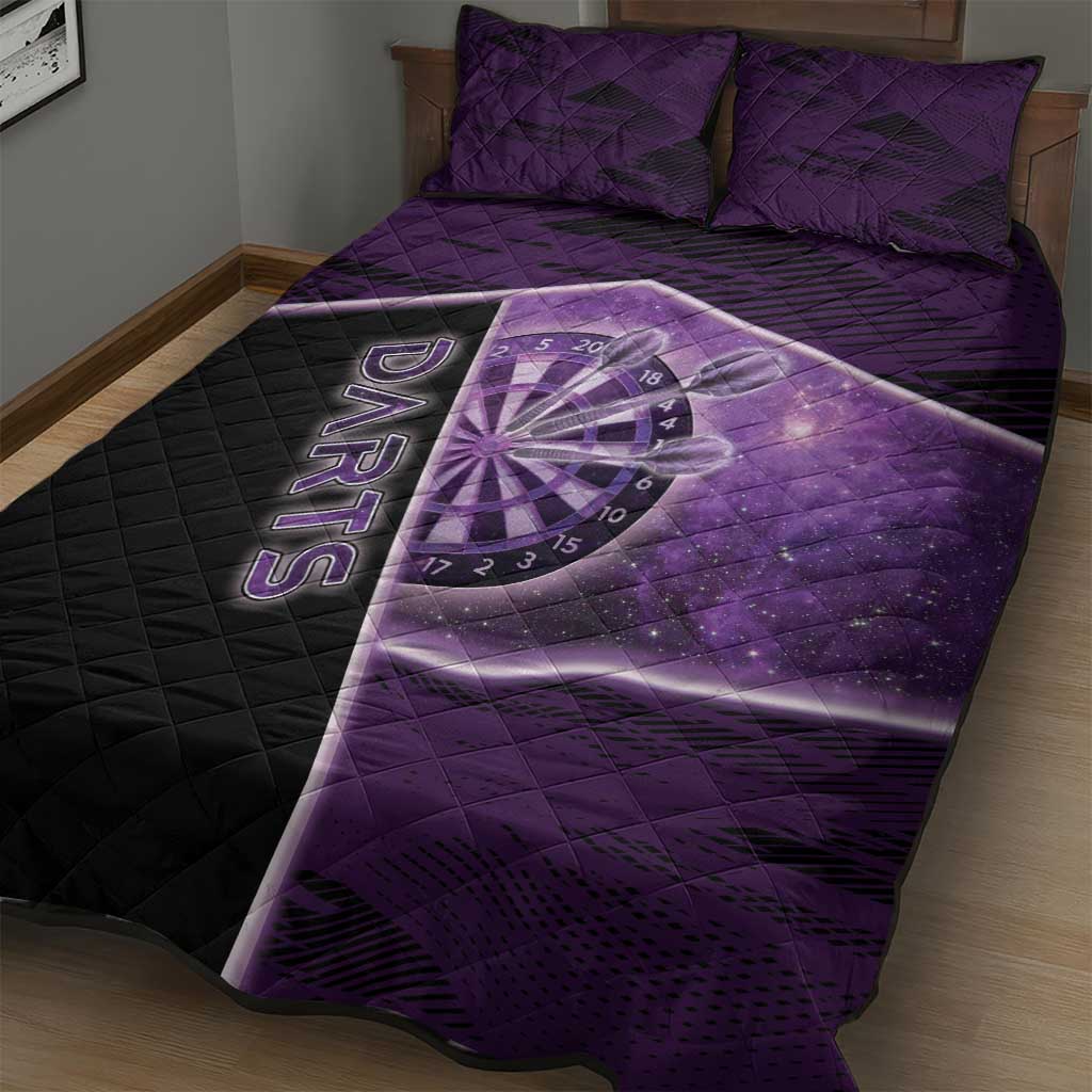 Darts Quilt Bed Set Galaxy Style Purple - Wonder Print Shop
