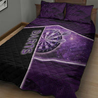 Darts Quilt Bed Set Galaxy Style Purple - Wonder Print Shop
