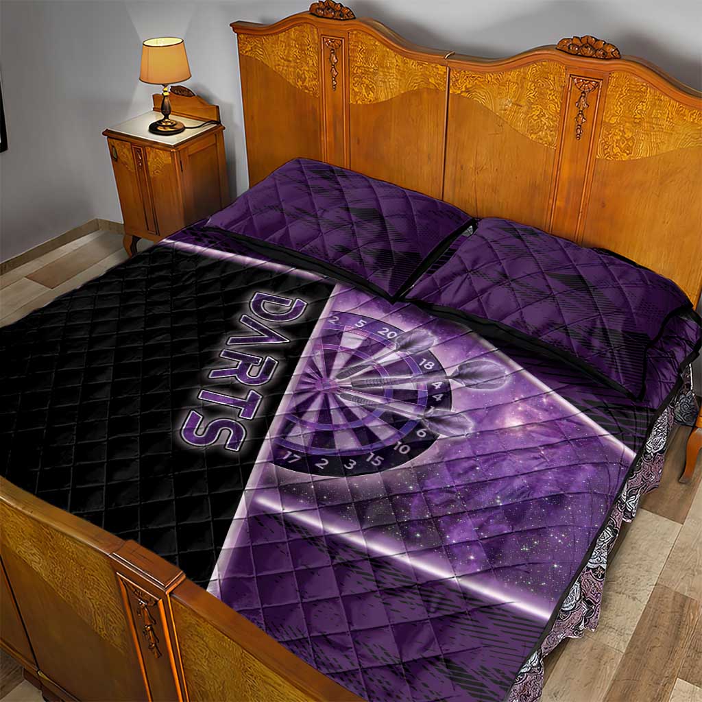 Darts Quilt Bed Set Galaxy Style Purple - Wonder Print Shop