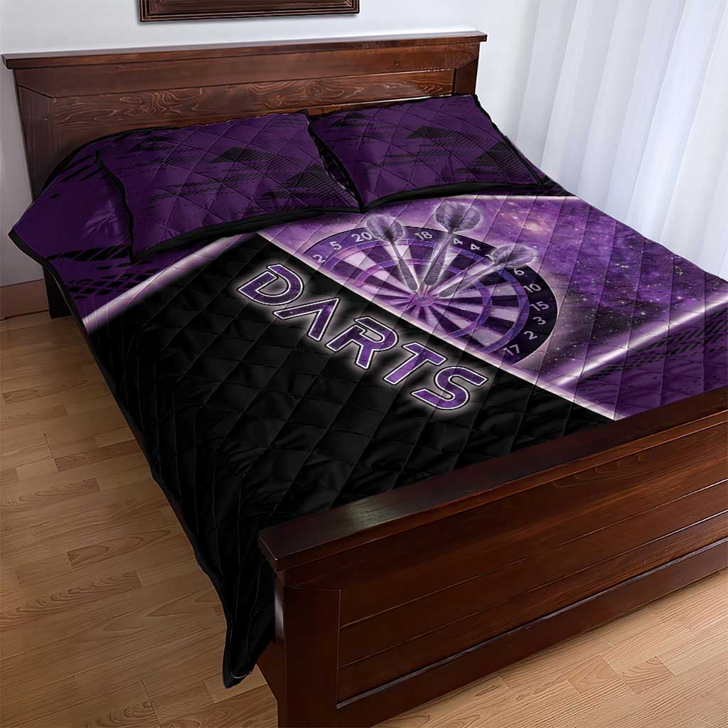 Darts Quilt Bed Set Galaxy Style Purple - Wonder Print Shop
