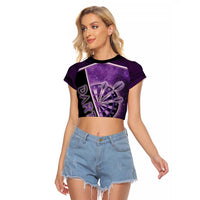 Personalized Darts Raglan Cropped T Shirt Galaxy Style Purple - Wonder Print Shop