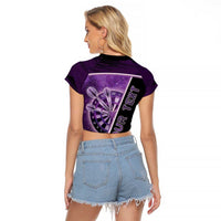 Personalized Darts Raglan Cropped T Shirt Galaxy Style Purple - Wonder Print Shop