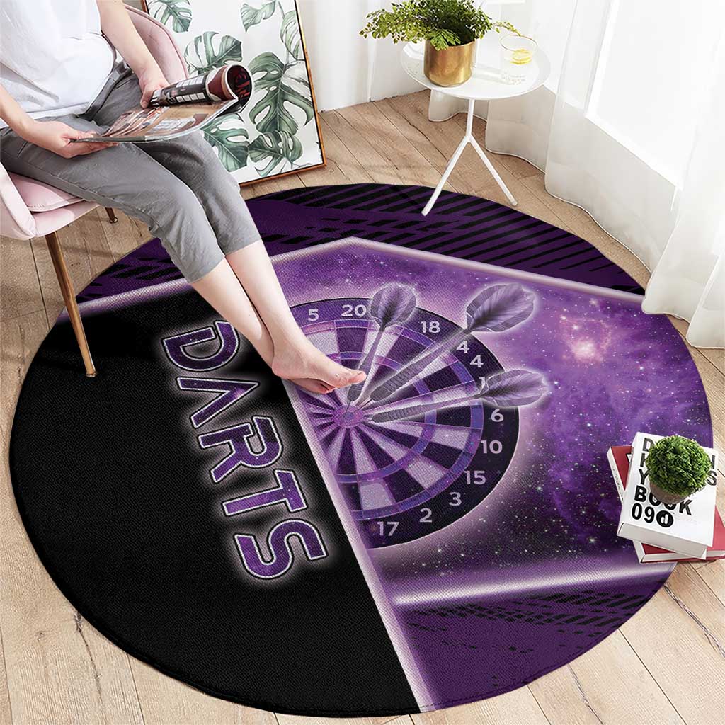 Darts Round Carpet Galaxy Style Purple - Wonder Print Shop