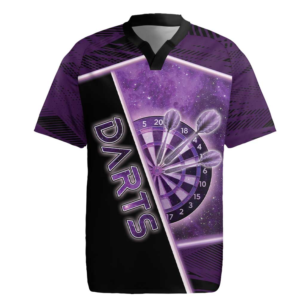 Personalized Darts Rugby Jersey Galaxy Style Purple - Wonder Print Shop