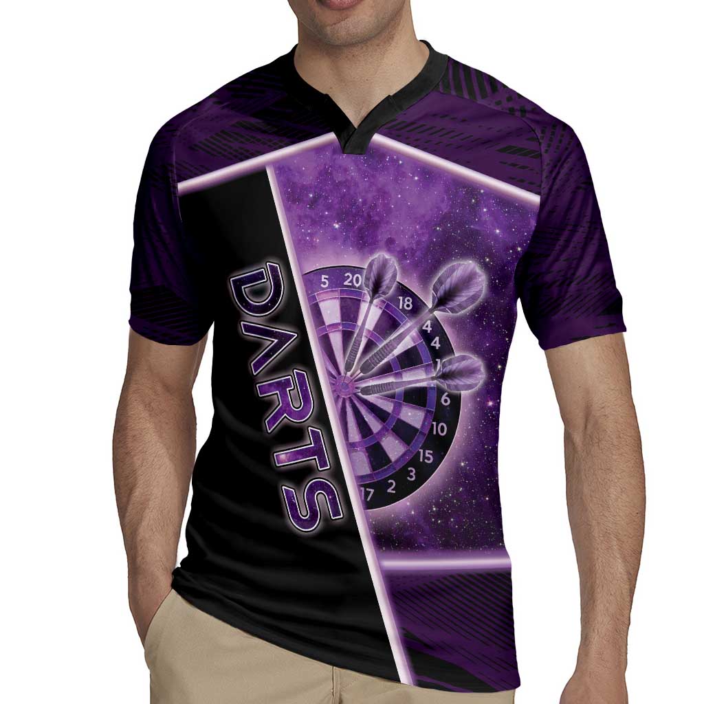 Personalized Darts Rugby Jersey Galaxy Style Purple - Wonder Print Shop