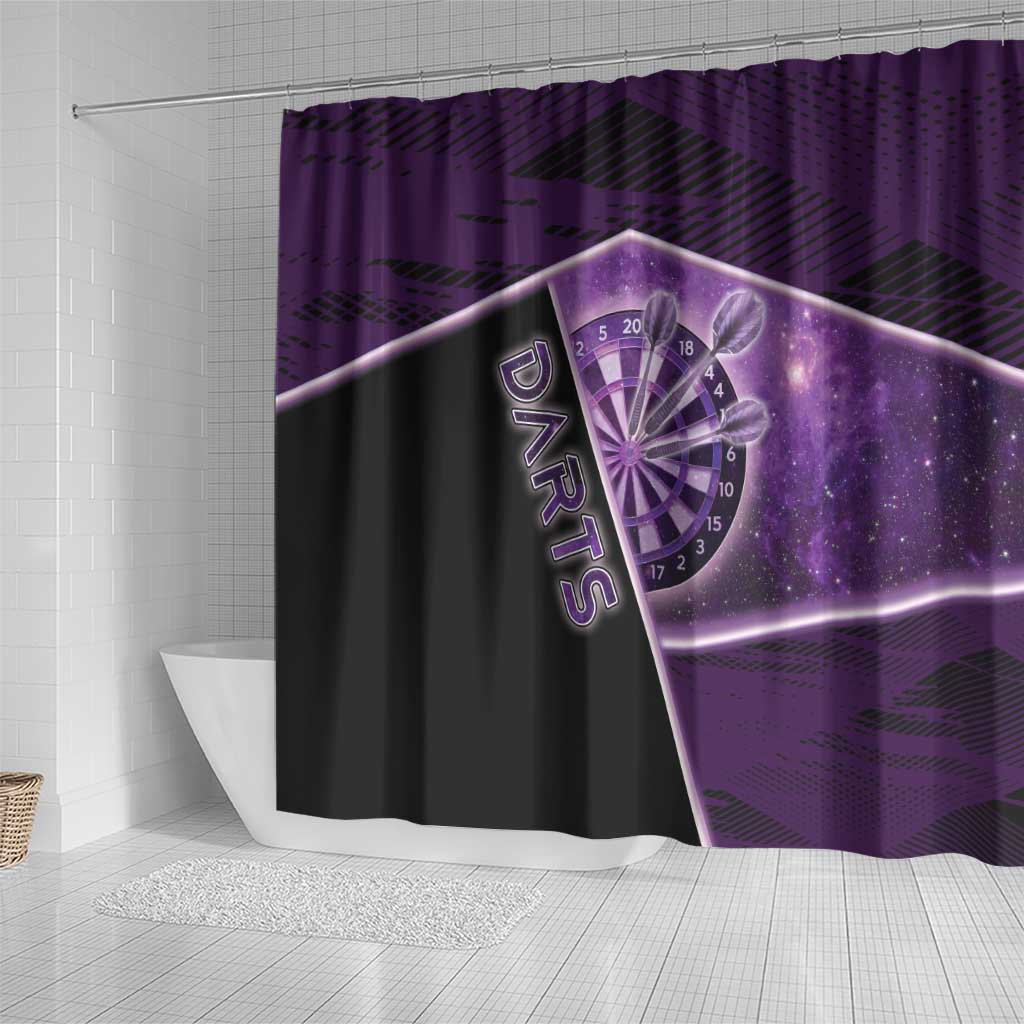 Darts Shower Curtain Galaxy Style Purple - Wonder Print Shop