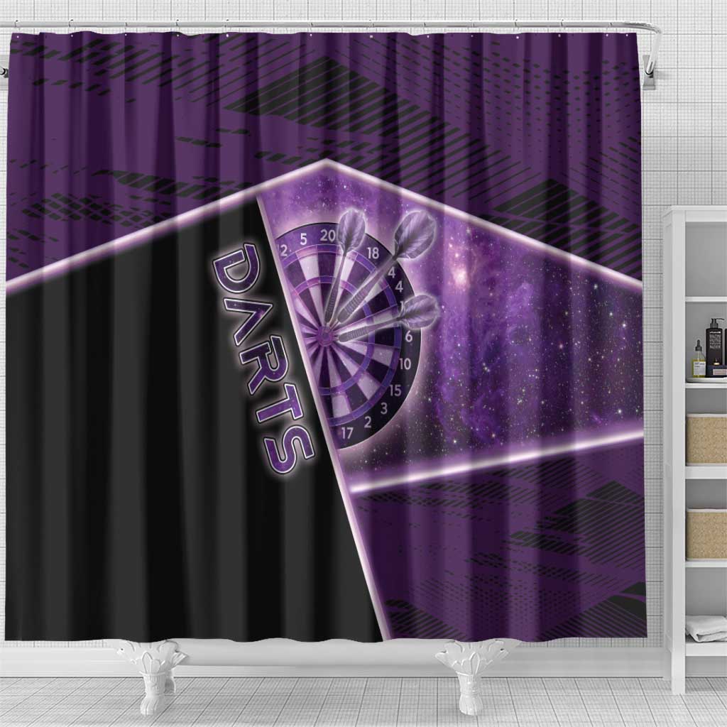 Darts Shower Curtain Galaxy Style Purple - Wonder Print Shop
