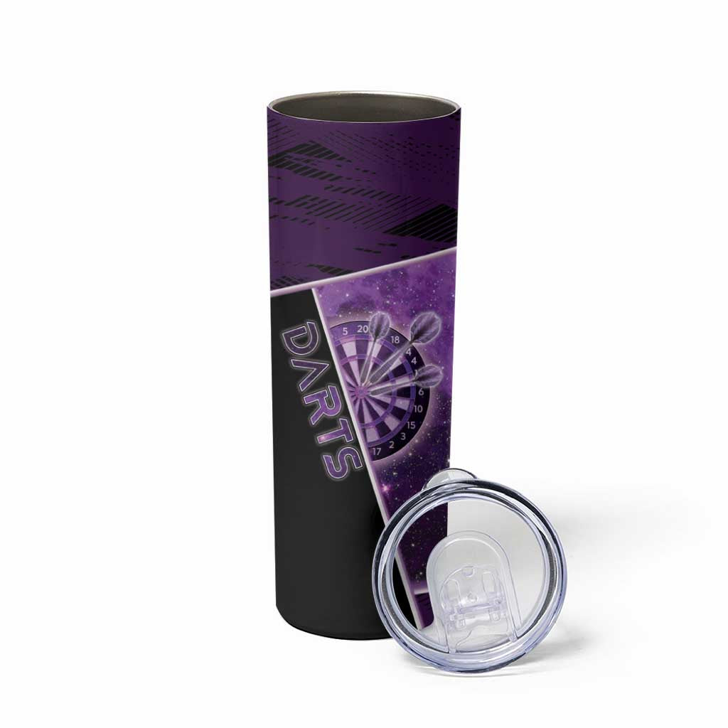 Personalized Darts Skinny Tumbler Galaxy Style Purple - Wonder Print Shop