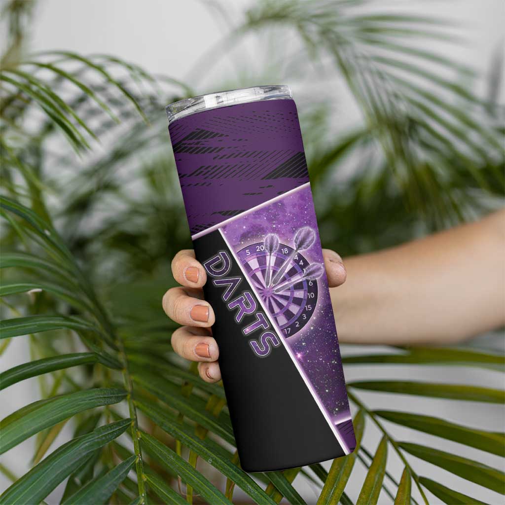 Personalized Darts Skinny Tumbler Galaxy Style Purple - Wonder Print Shop