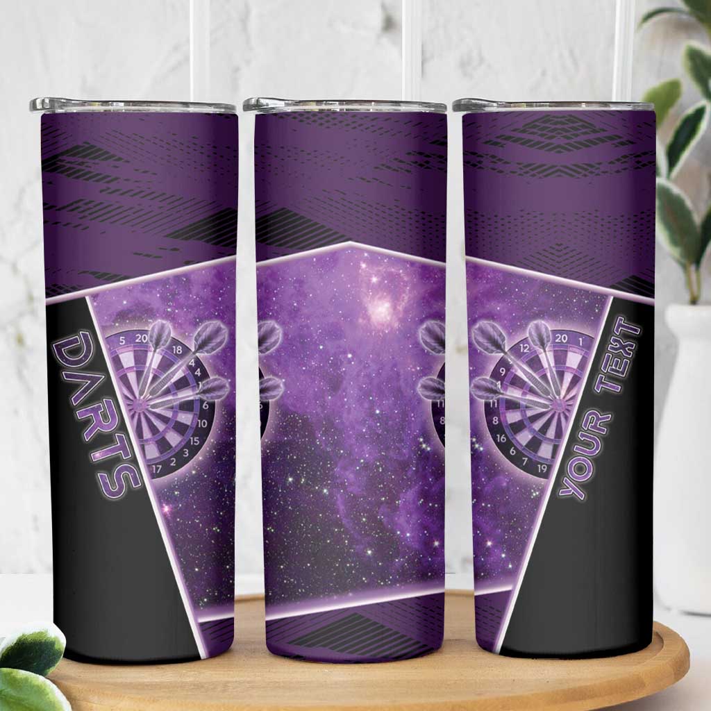Personalized Darts Skinny Tumbler Galaxy Style Purple - Wonder Print Shop