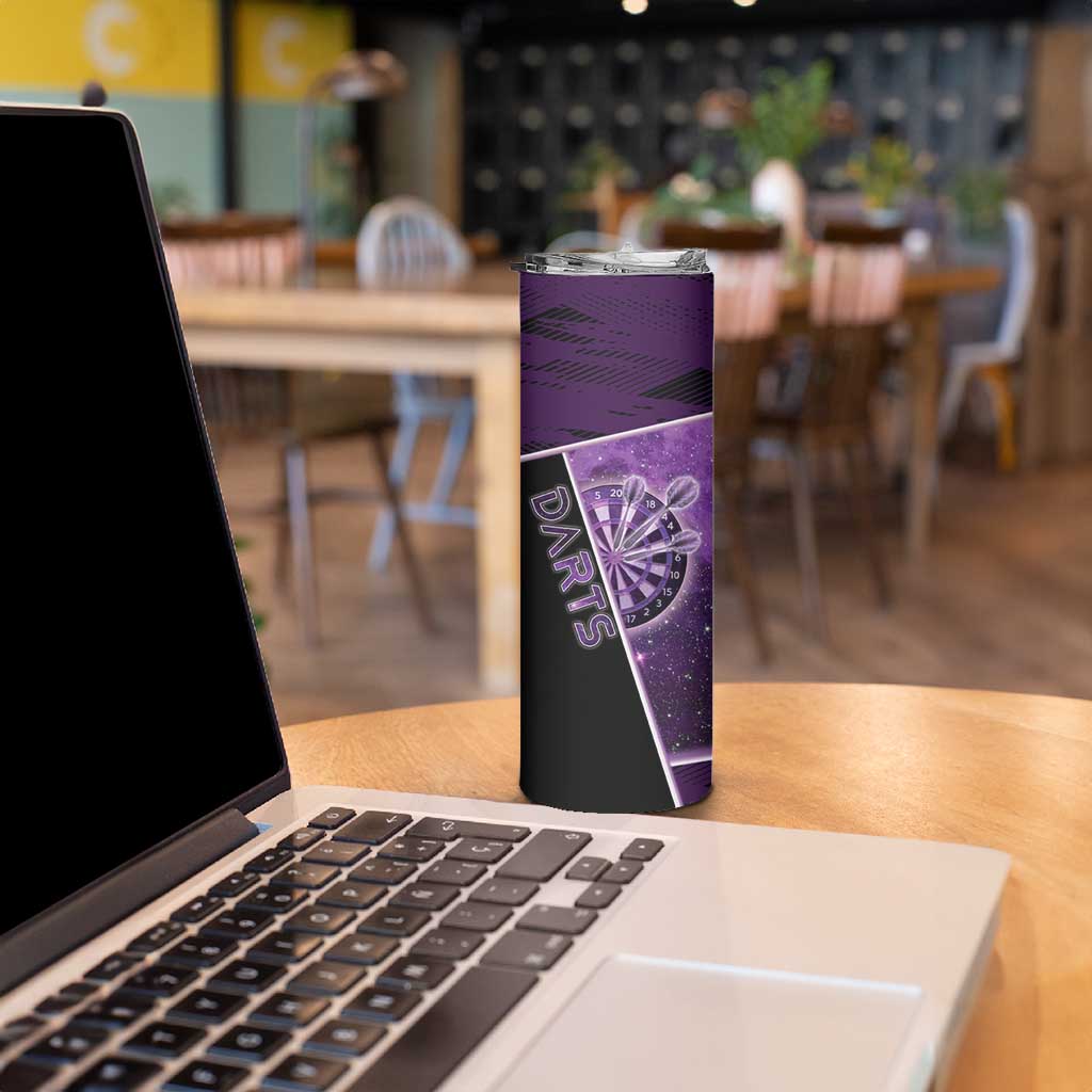 Personalized Darts Skinny Tumbler Galaxy Style Purple - Wonder Print Shop