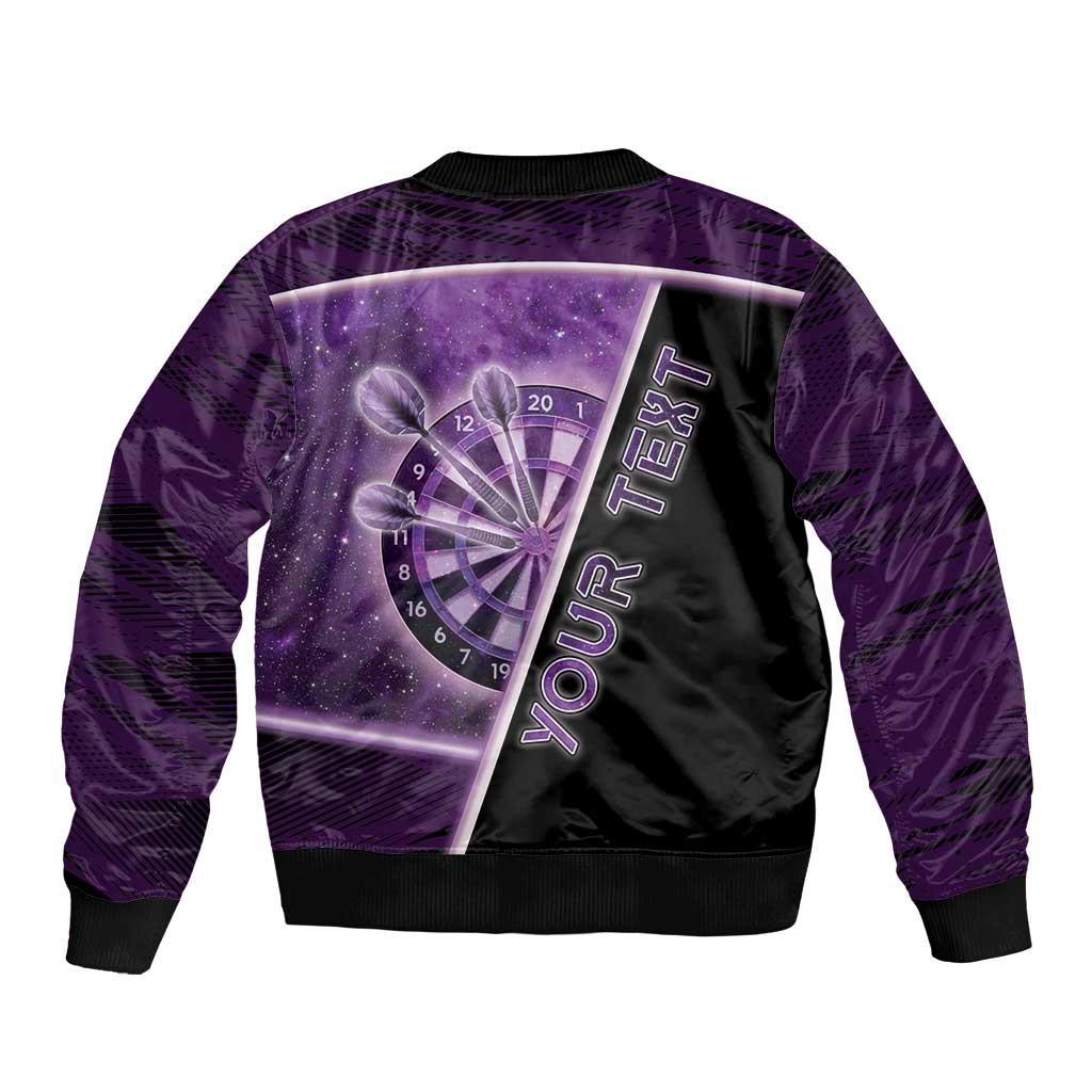 Personalized Darts Sleeve Zip Bomber Jacket Galaxy Style Purple - Wonder Print Shop