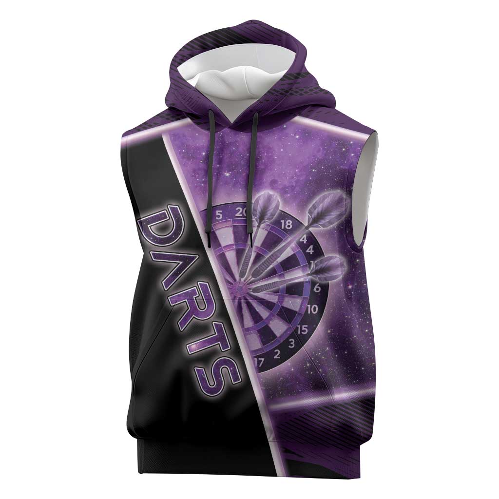 Personalized Darts Sleeveless Hoodie Galaxy Style Purple - Wonder Print Shop