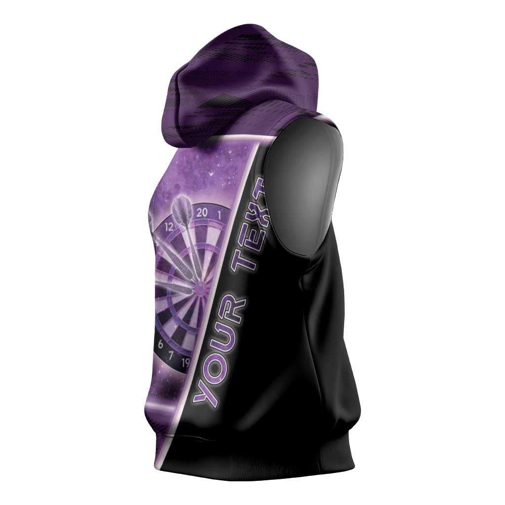 Personalized Darts Sleeveless Hoodie Galaxy Style Purple - Wonder Print Shop