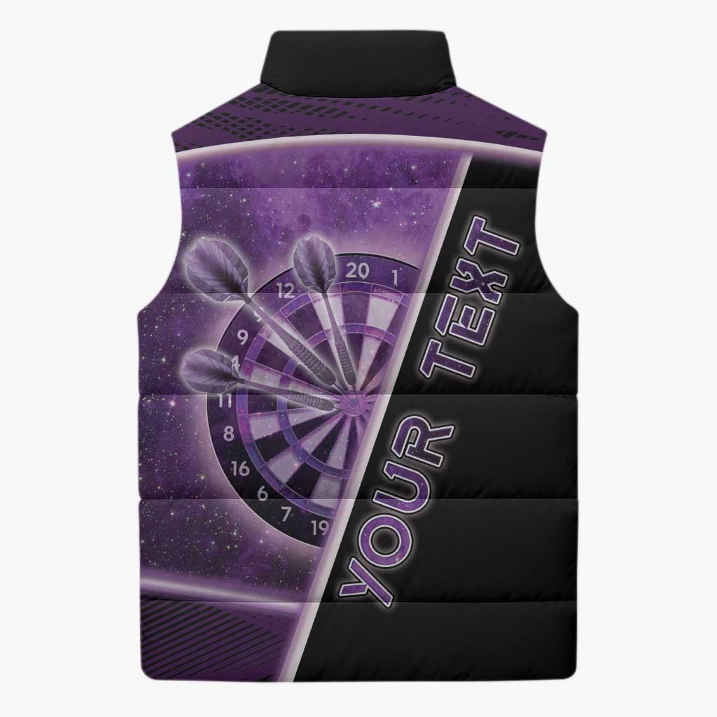 Personalized Darts Sleeveless Puffer Jacket Galaxy Style Purple - Wonder Print Shop