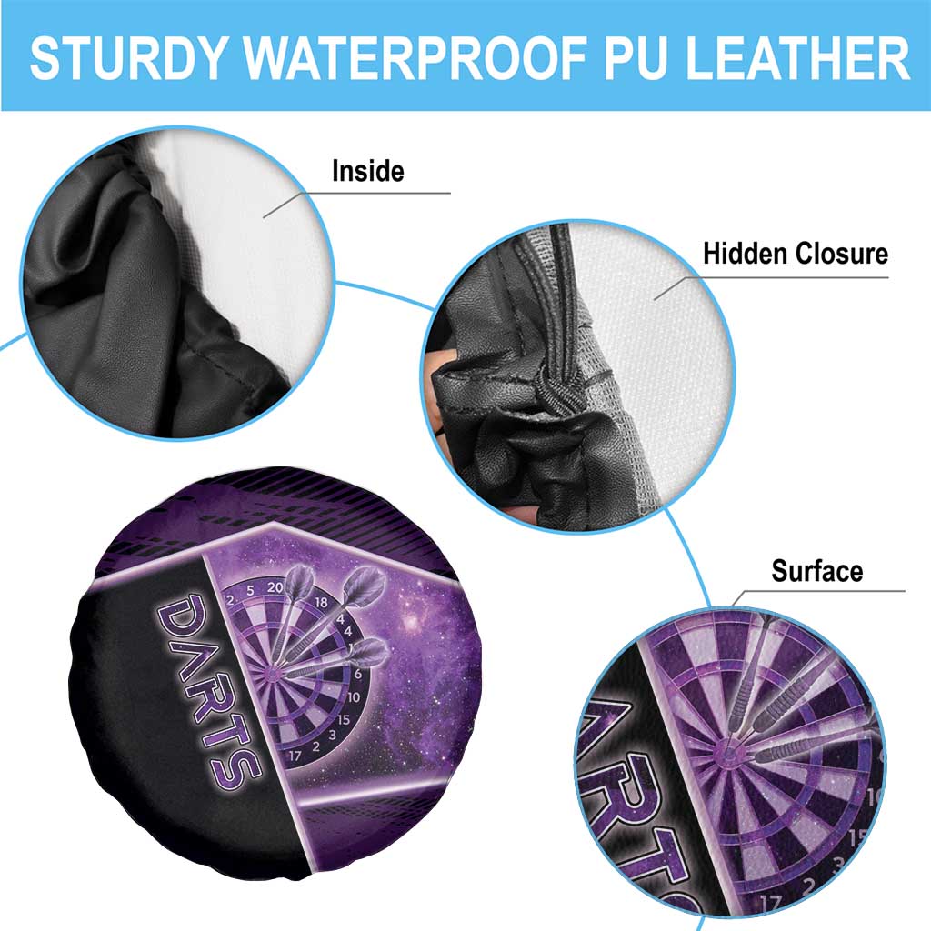 Darts Spare Tire Cover Galaxy Style Purple - Wonder Print Shop