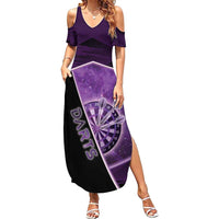 Personalized Darts Summer Maxi Dress Galaxy Style Purple - Wonder Print Shop