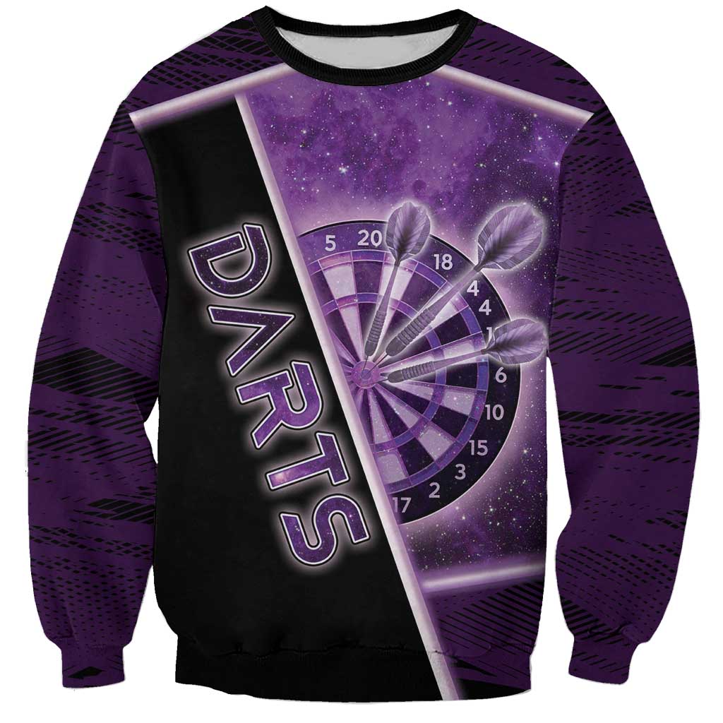 Personalized Darts Sweatshirt Galaxy Style Purple - Wonder Print Shop