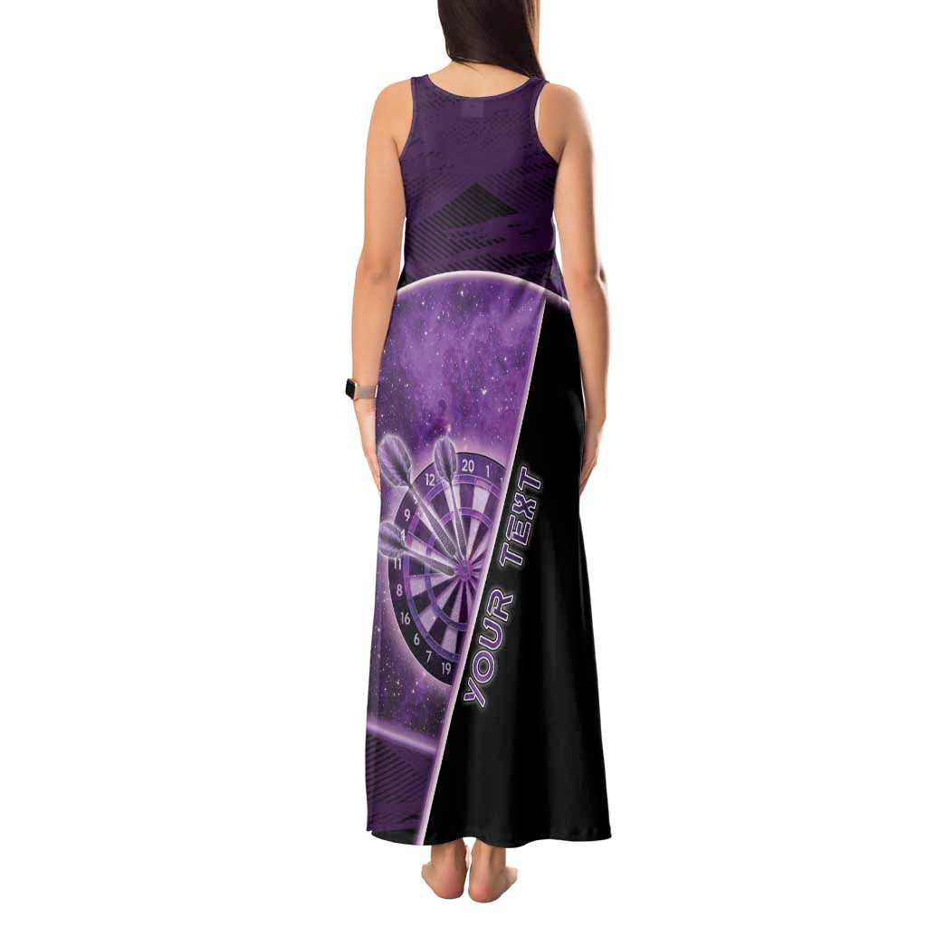 Personalized Darts Tank Maxi Dress Galaxy Style Purple - Wonder Print Shop